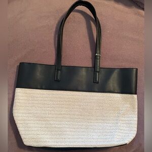 Elegant Black and Cream Tote Bag NWOT